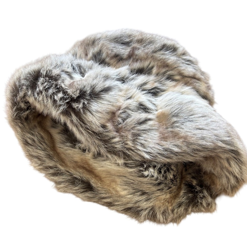 Preston & York Faux Fur Hat Brown Tan Ear Warmer Made in Canada